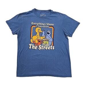 Sesame Street Mens L Soft T-Shirt Everything I Know I Learned On The Streets